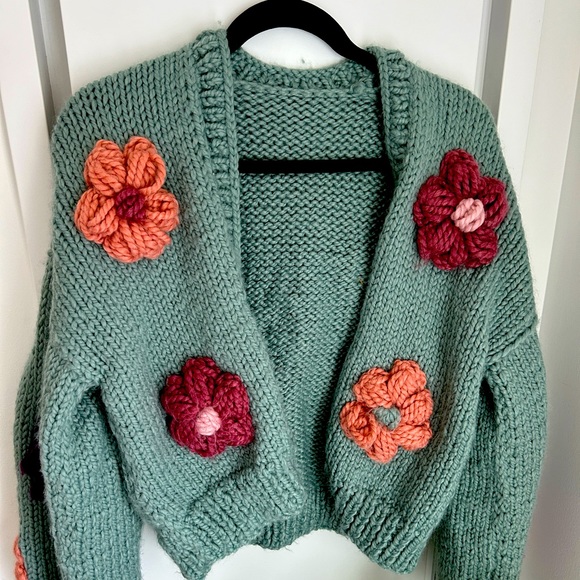 Floral handmade sweater | Oversized - Picture 1 of 5